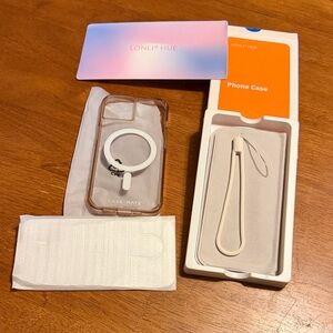 Linking Hue iPhone 14 Transparent Phone Case with White Accents